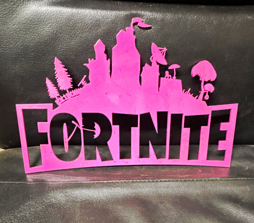 Fortnite logo pink metal - pink,