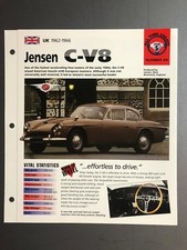 1962-1966 Jensen C-V8 Coupe IMP "Hot Cars" Spec Sheet Folder Brochure Awesome