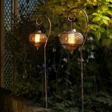 2 Pack Osman Decorative Hanging Lanterns With Hooks Solar Powered Garden Lights