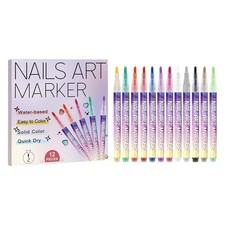 12 Colors Nail Art Pens Set Nail Polish Pens Nail Art Drawing Graffiti Marker