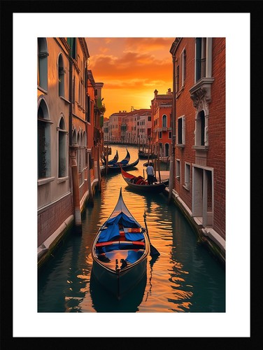 Intimate venice canals - venice, framed