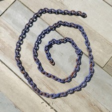 Vintage Blue Distressed Heavy Duty Industrial Metal Chain 8 feet long 8' long