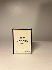 Vintage 1970s Chanel No.19 Parfum Splash Bottle 7ml Sealed Bottle Boxed