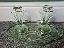 Vintage Green Glass Dressing