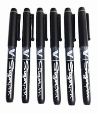 6 X Pilot Black V Sign Pen