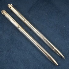 Tiffany & Co. Sterling T-Clip Ballpoint Pen & Mechanical Pencil Set in OG Box