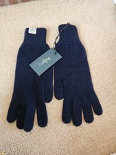 GENUINE MULBERRY KNITTED LONG NAVY BLUE GLOVES CASHMERE LAMBSWOOL NEW WITH TAGS 