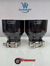 2 BMW BLACK CHROME EXHAUST TIPS 4” UNIVERSAL M140i,240,340,440,135,235,335 BMW