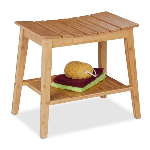 Bathroom bench bamboo shower - bathroom,