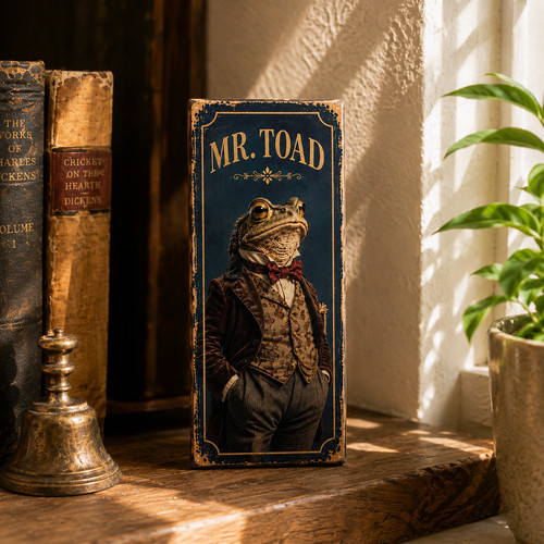 Toad wooden sign - , mr