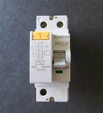 Crabtree 80A 30mA 380/030 Double Pole RCCB RCD Used Free Postage 80 Amp
