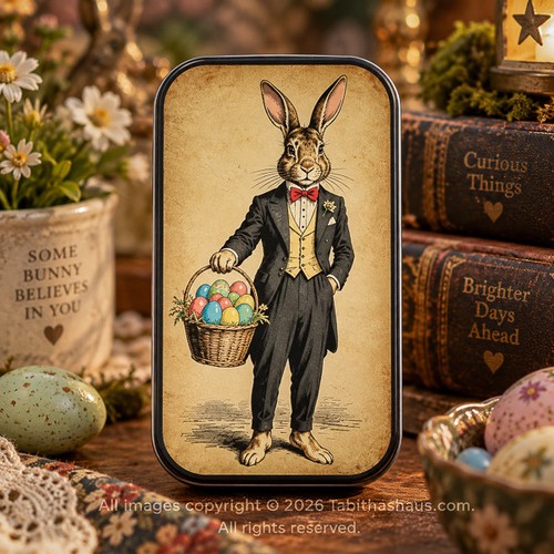 Vintage hare match tin sliding - hare,