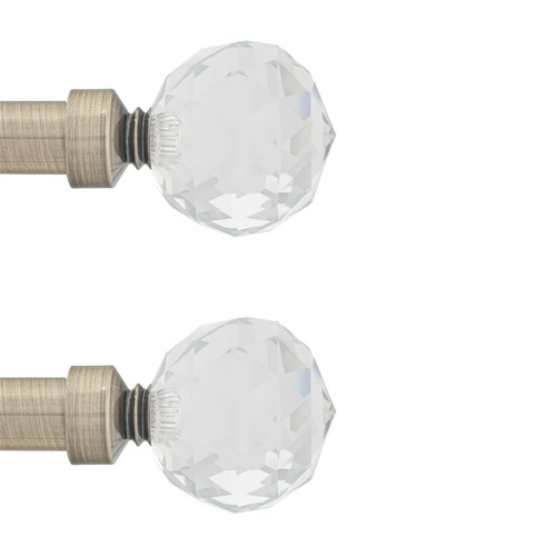 Pair curtain pole finials - pole,