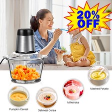 Mini Food Chopper Electric Processor Blender Glass Mixer Garlic Spices Grinder