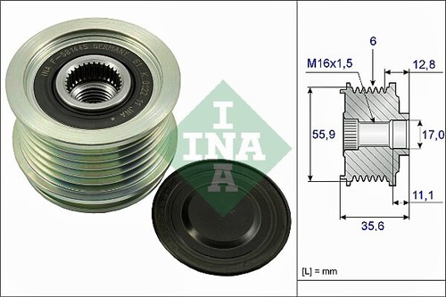 Alternator freewheel clutch - alternator,