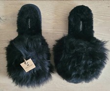 BNWT Shepherd Sweden Black Warm wool slip on slippers size EU 39 UK size 5.5