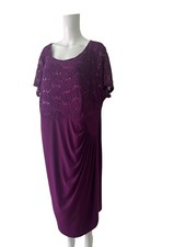 David Emanuel Dress Size 24 Womens NEW Christmas Chic Purple Sequin EU52 RRP £34