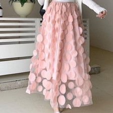 Large Circle Embellished Skirt