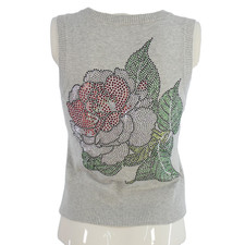 Embellished Grey Vest Jumper