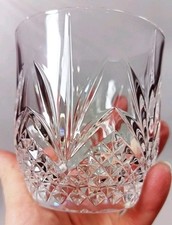 Pair cut glass - glass, whisky
