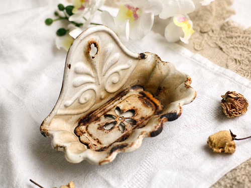 Antique white enamel - antique, dish