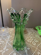 Large Green Czech ?  Art Glass
