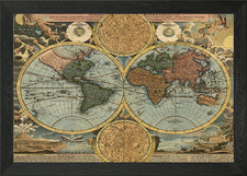 Old World Map Framed Wall Art