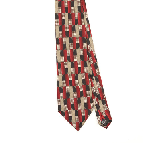 Vintage silk tie 1990 - 1990's, red