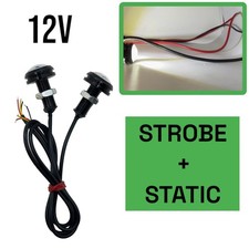 2 X White STROBE DRL 23MM LED