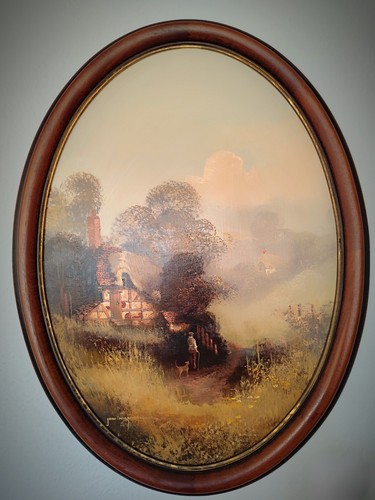 Vintage oil painting - oil, board