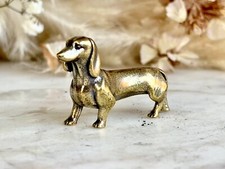 Lifelike solid brass dachshund