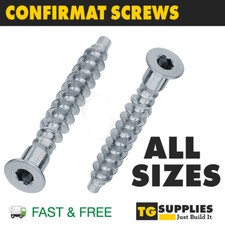 Confirmat Screws for chipboard Self Drive FLAT PACK FURNITURE FIXINGS BOLTS