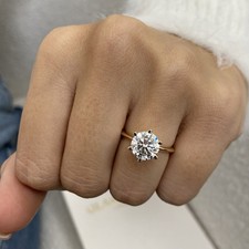 Diamond Solitaire Ring F VS1 Round 2ct Labcreated 18k Rose Gold IGI Certified