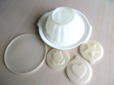 VINTAGE TUPPERWARE JELLY MOULD JEL-N-SERVE & 4 SHAPES    (BR9)