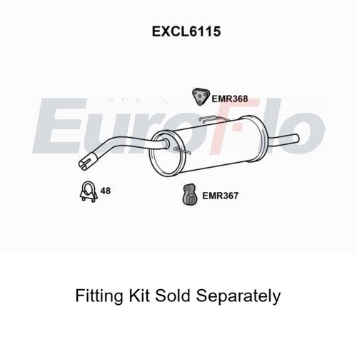 Rear muffler silencer insert - rear,