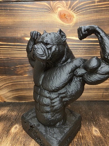 American bulldog black - bulldog, statue