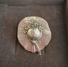 Beautiful Silver Pewter Hat Brooch From Silver Scenes in Wales - Vintage 