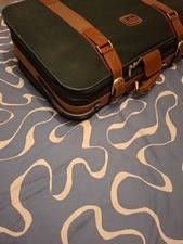 Large Antler Green and Brown Suitcase with Two Wheels and Handle Great Condition