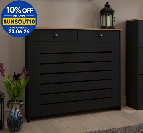 Black radiator cover cabinet - radiator,