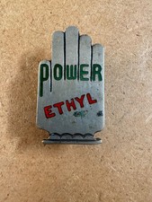 Power Ethyl Enamel Globe Motor Oil Gas Petrol Lapel Garage Uniform Badge