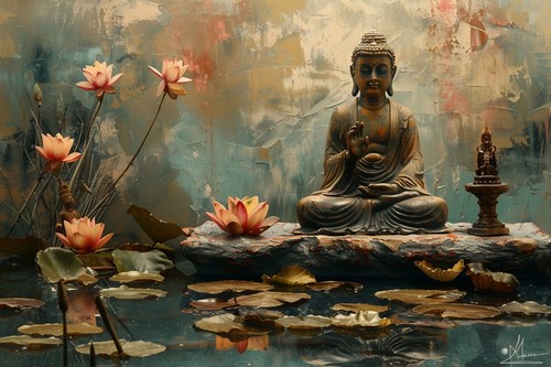 Buddha zen canvas picture - buddha,