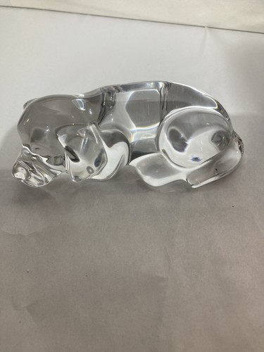 Glass dog sculpture laying - dog,