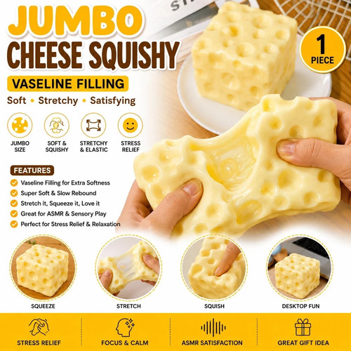 Jumbo cheese squishy - cheese, vaseline