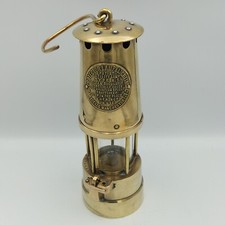 Antique Solid Brass The Protector Miners Lamp Type A1 From Bank Hall Pit Burnley