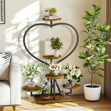 Retro Plant Stand Indoor Corner Sofa End Table Flower Pot Holder Metal Heart Dec