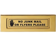 NO JUNK MAIL or FLYERS TRANSPARENT Self Adhesive Vinyl Sticker Letterbox Door