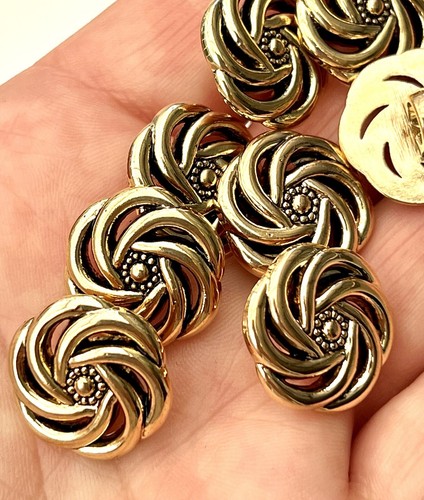 Gold flower swirl - gold, shank