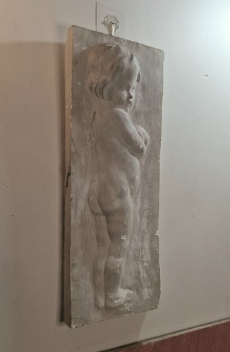 Plaster relief cherub - plaster,