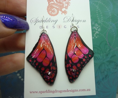 Butterfly wing earrings - butterfly,