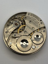 Waltham Traveler Pocket Watch Movement Fancy Engraved Silvered